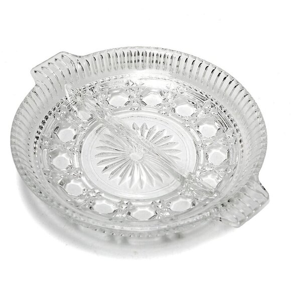Vintage Federal Glass Relish Dish Windsor Pattern Trinket Divided Tray Retro - Picture 3 of 8